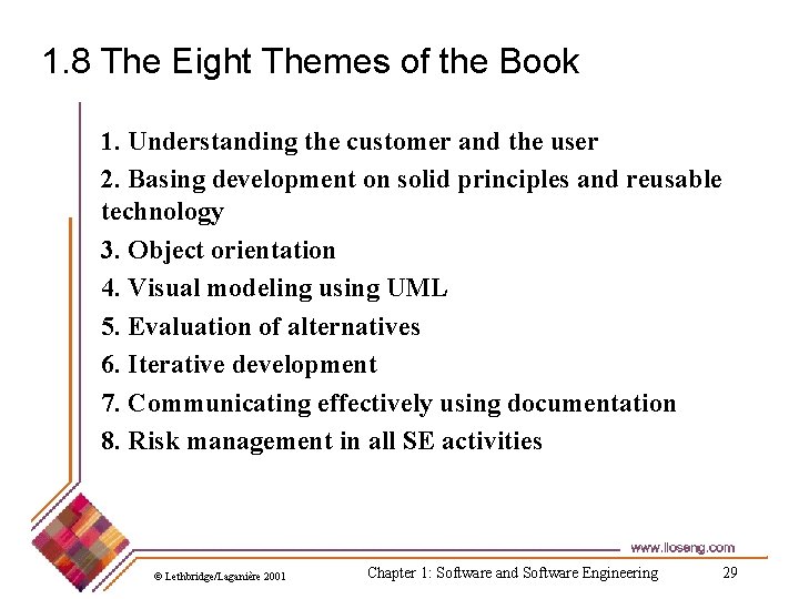 1. 8 The Eight Themes of the Book 1. Understanding the customer and the