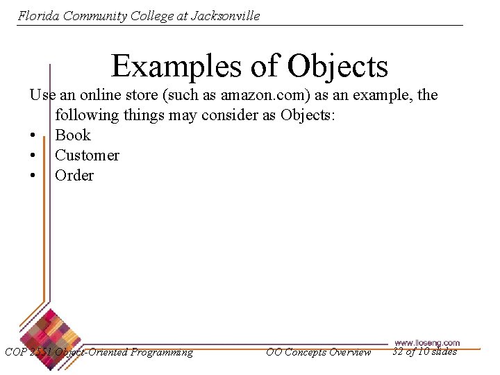 Florida Community College at Jacksonville Examples of Objects Use an online store (such as