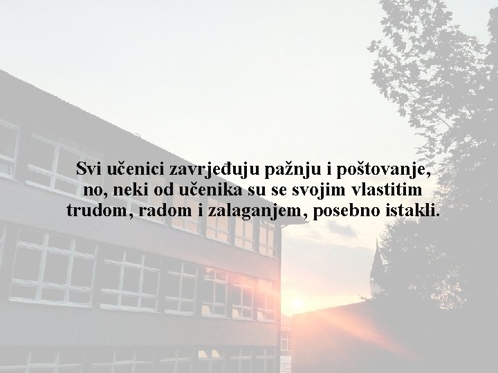 Svi učenici zavrjeđuju pažnju i poštovanje, no, neki od učenika su se svojim vlastitim