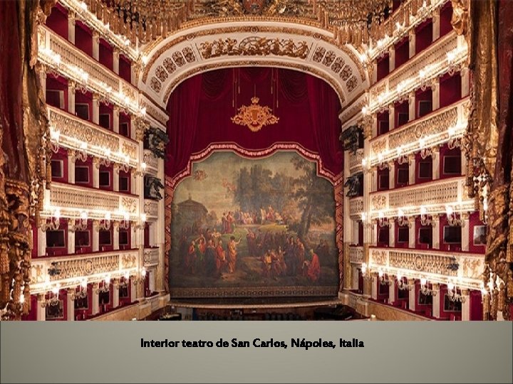 Interior teatro de San Carlos, Nápoles, Italia 