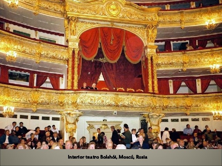 Interior teatro Bolshói, Moscú, Rusia 