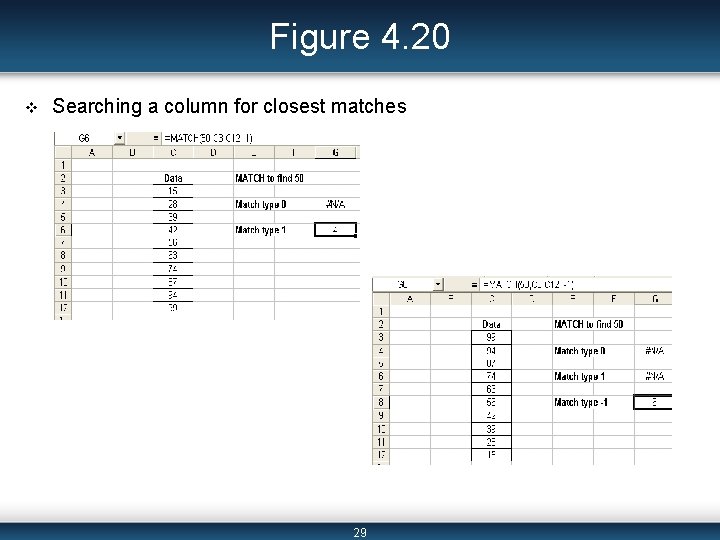 Figure 4. 20 v Searching a column for closest matches 29 