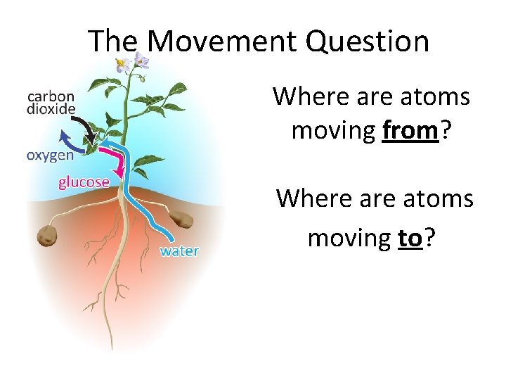 The Movement Question Where atoms moving from? Where atoms moving to? 