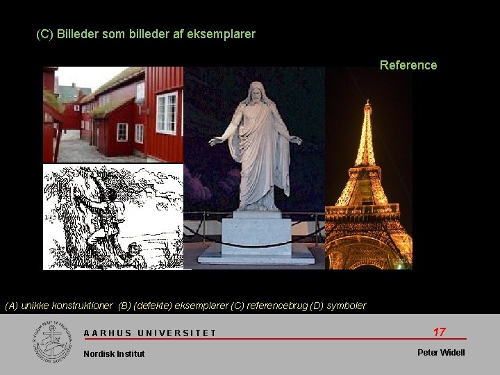 (C) Billeder som billeder af eksemplarer Reference (A) unikke konstruktioner (B) (defekte) eksemplarer (C)