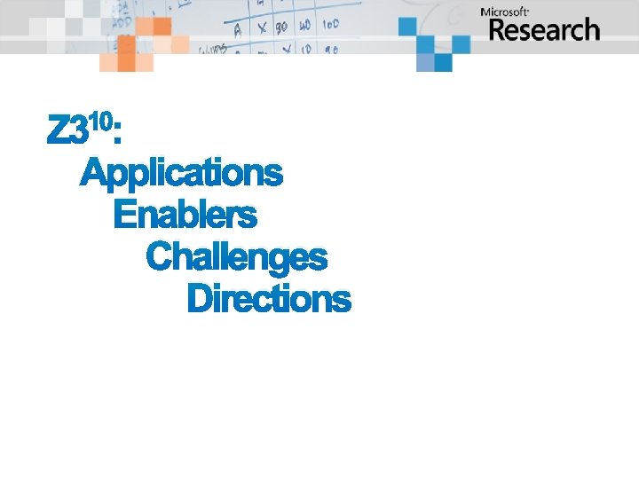 Z 310: Applications Enablers Challenges Directions 