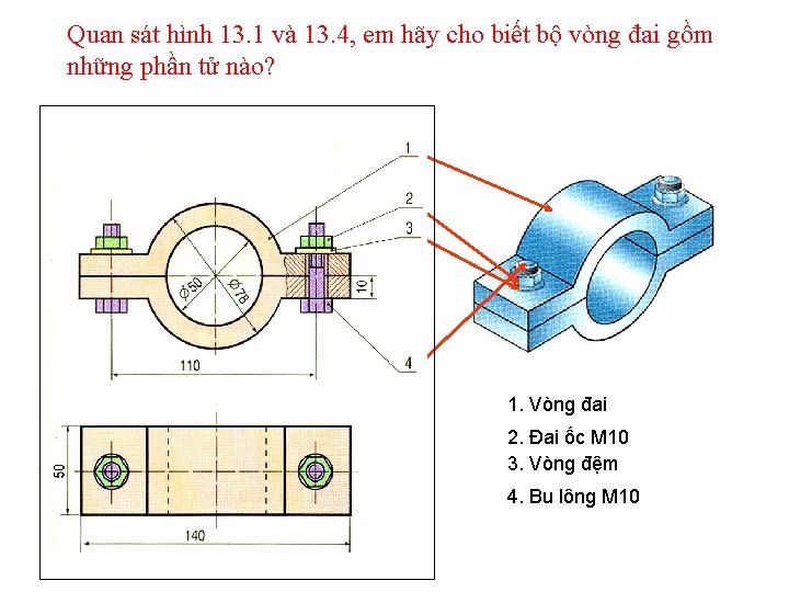 Quan sát hình 13. 1 và 13. 4, em hãy cho biết bộ vòng