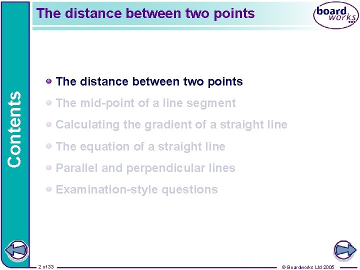 The distance between two points Contents The distance between two points The mid-point of
