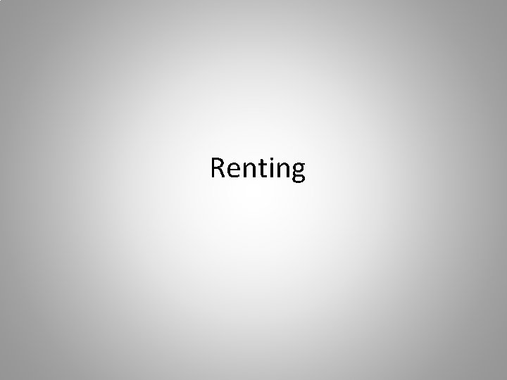 Renting 