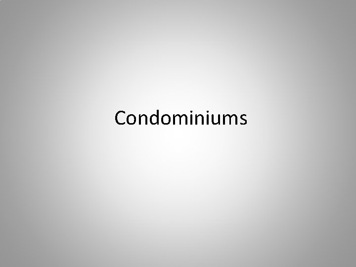 Condominiums 
