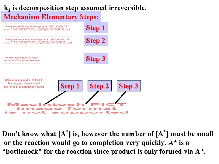 k 2 is decomposition step assumed irreversible. Mechanism Elementary Steps: Step 1 Step 2