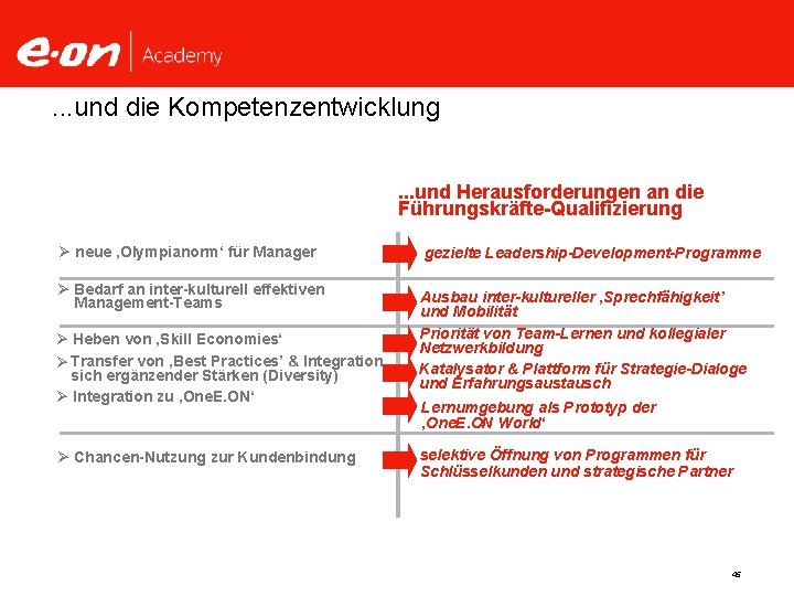 . . . und die Kompetenzentwicklung Academy. . . und Herausforderungen an die Führungskräfte-Qualifizierung