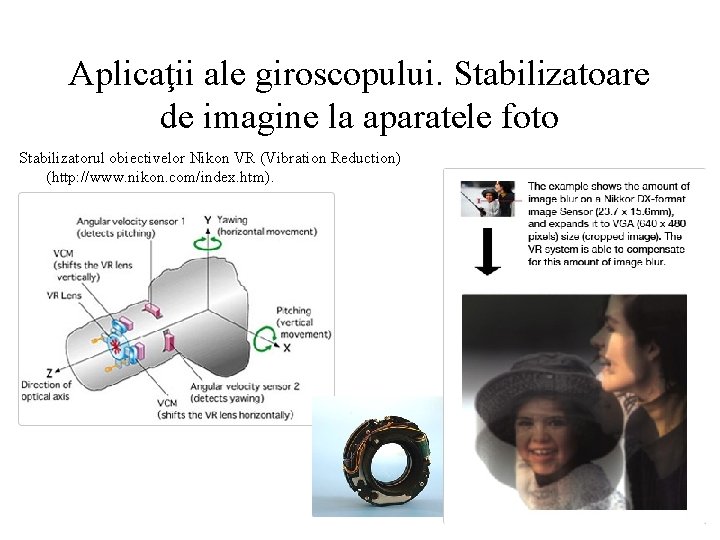 Aplicaţii ale giroscopului. Stabilizatoare de imagine la aparatele foto Stabilizatorul obiectivelor Nikon VR (Vibration