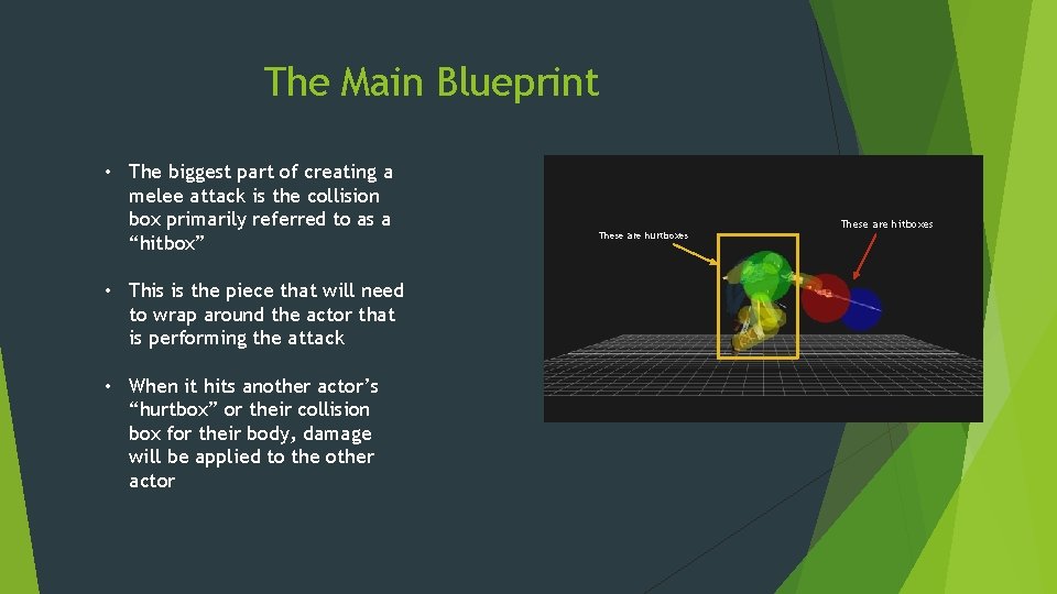 The Main Blueprint • The biggest part of creating a melee attack is the