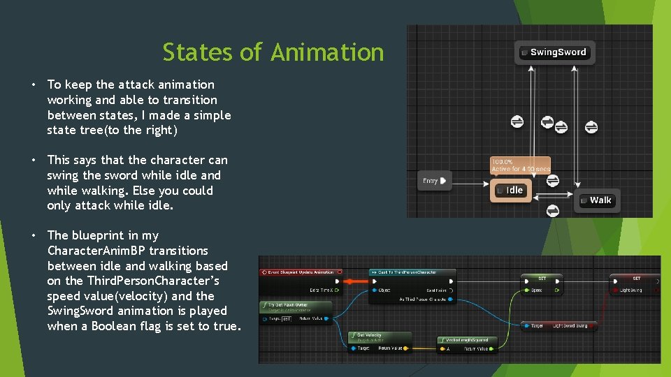 States of Animation • To keep the attack animation working and able to transition