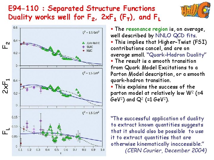 FL 2 x. F 1 F 2 E 94 -110 : Separated Structure Functions