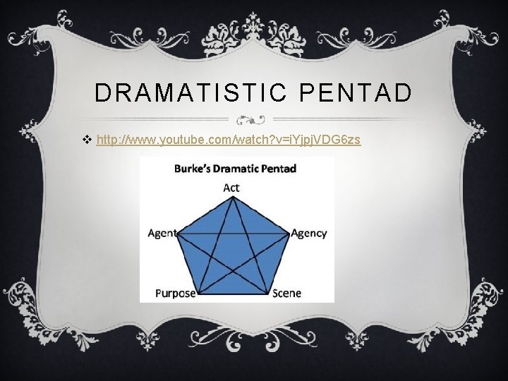 DRAMATISTIC PENTAD v http: //www. youtube. com/watch? v=i. Yjpj. VDG 6 zs 