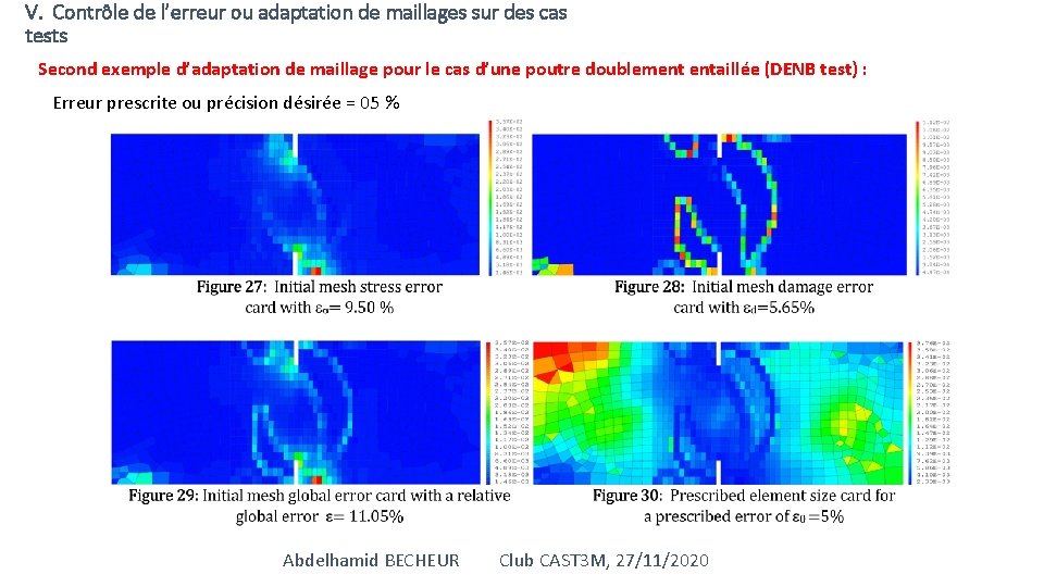 V. Contrôle de l’erreur ou adaptation de maillages sur des cas tests Second exemple