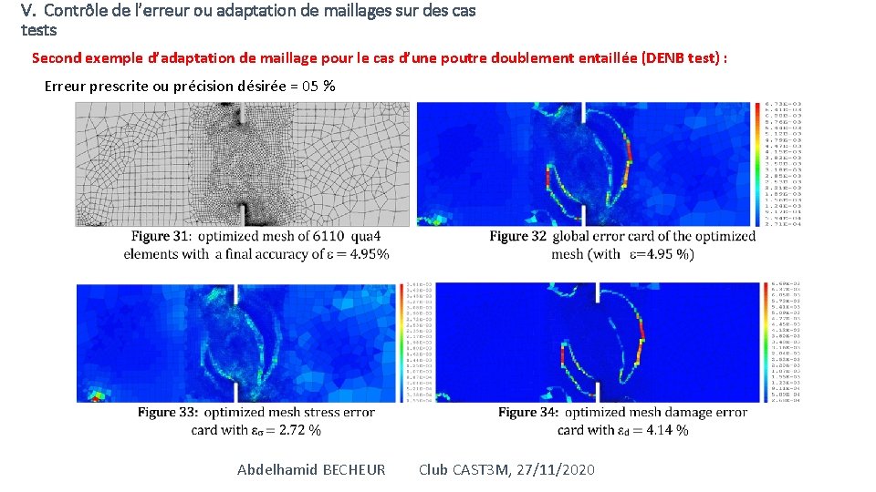 V. Contrôle de l’erreur ou adaptation de maillages sur des cas tests Second exemple