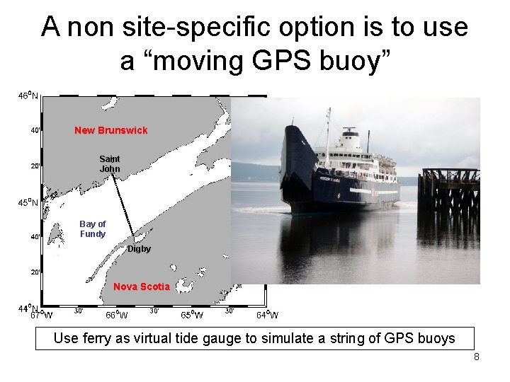A non site-specific option is to use a “moving GPS buoy” New Brunswick Saint