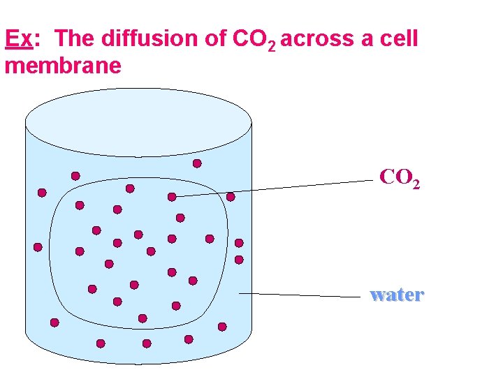 Ex: The diffusion of CO 2 across a cell membrane CO 2 water 