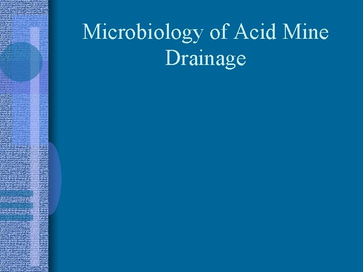 Microbiology of Acid Mine Drainage 