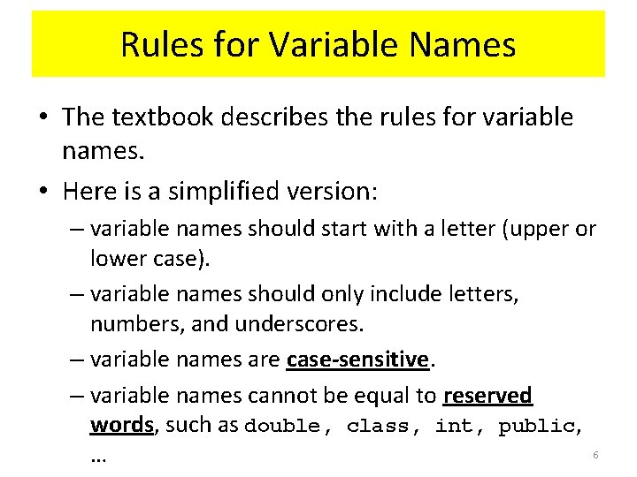 Variables Types Operations on Numbers CSE 1310 Introduction