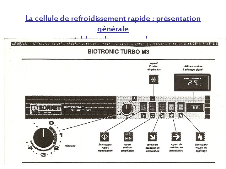 La cellule de refroidissement rapide : présentation générale tableau de commande 