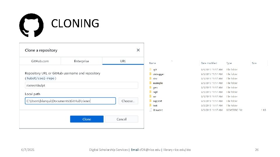 CLONING 6/7/2021 Digital Scholarship Services | Email cf 24@rice. edu | library. rice. edu/dss