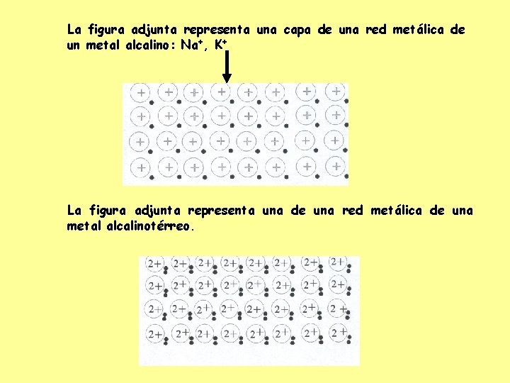 La figura adjunta representa una capa de una red metálica de un metal alcalino: