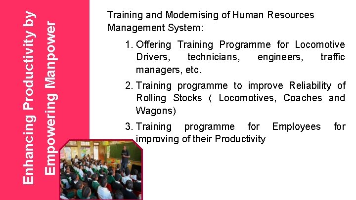 Empowering Manpower Enhancing Productivity by Training and Modernising of Human Resources Management System: 1.