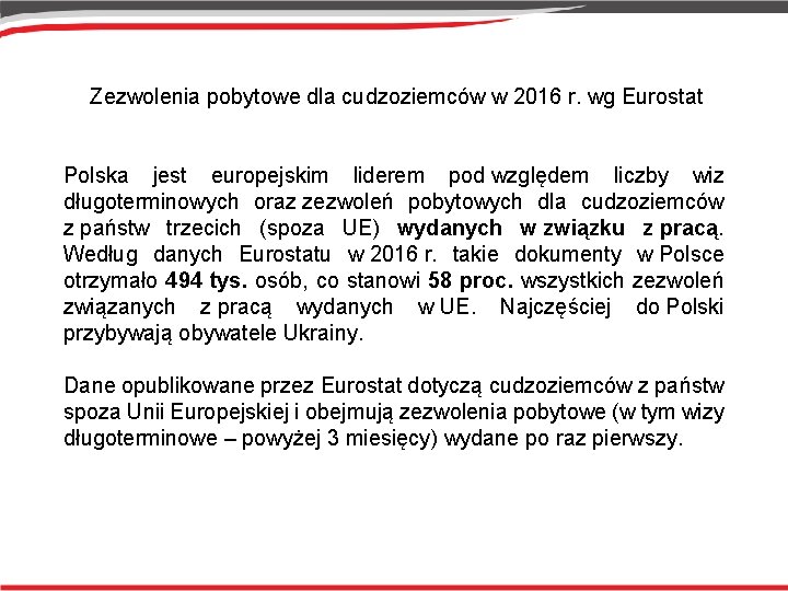 Zezwolenia pobytowe dla cudzoziemców w 2016 r. wg Eurostat Polska jest europejskim liderem pod