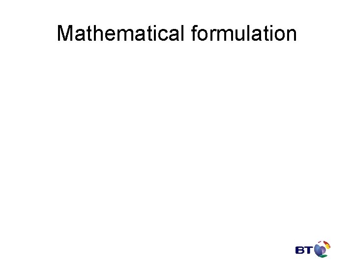 Mathematical formulation 