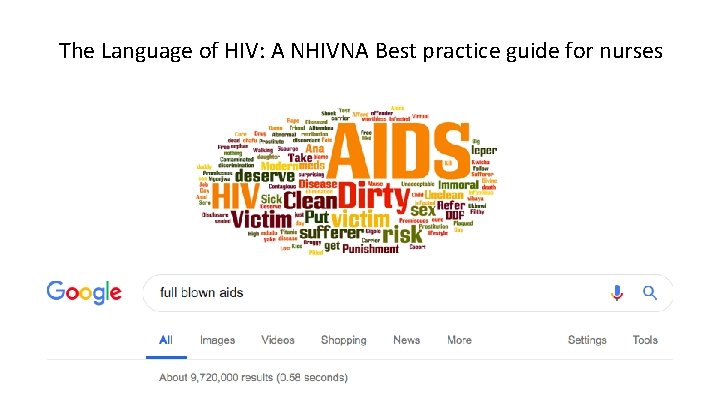 The Language of HIV: A NHIVNA Best practice guide for nurses 