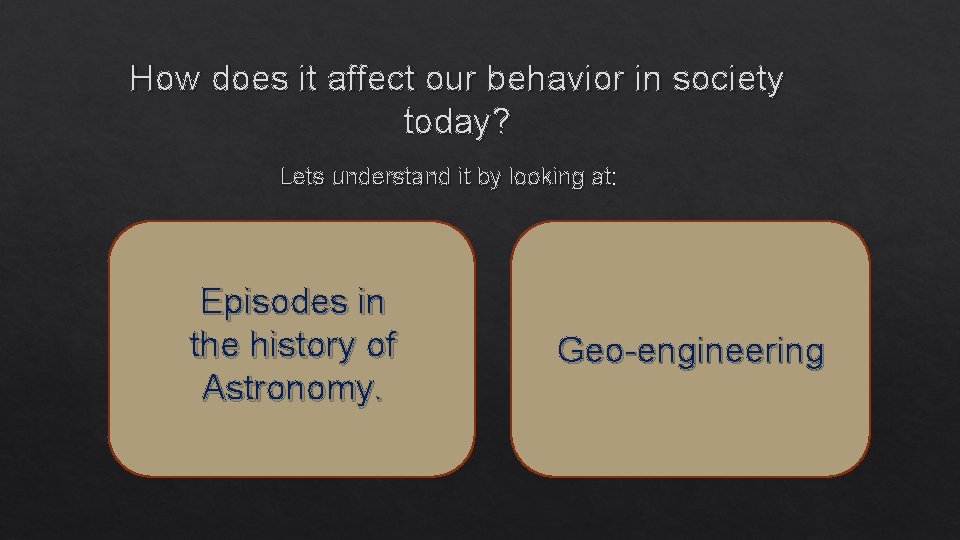 How does it affect our behavior in society today? Lets understand it by looking