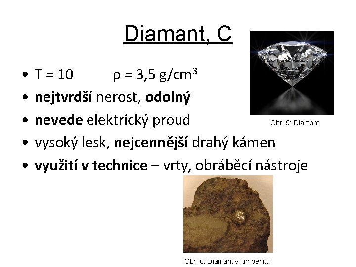 Diamant, C • • • T = 10 ρ = 3, 5 g/cm 3