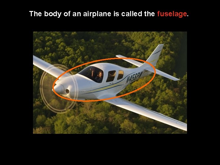 The body of an airplane is called the fuselage. 