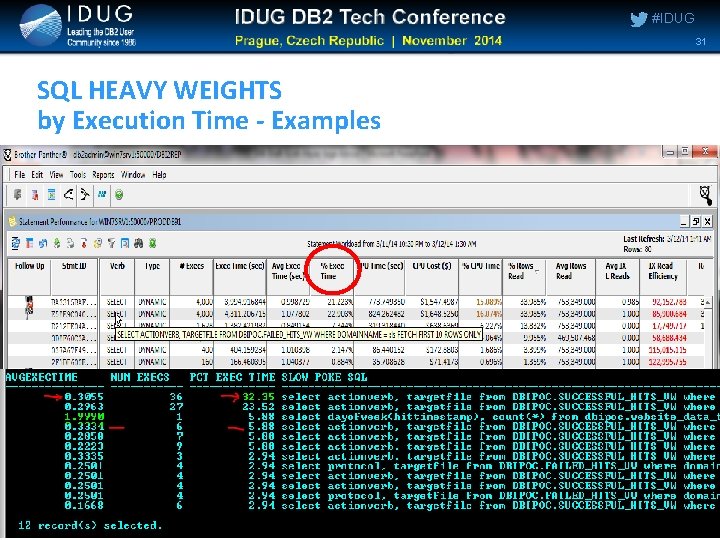 #IDUG 31 SQL HEAVY WEIGHTS by Execution Time - Examples #IDUG 31 SQL HEAVY WEIGHTS by Execution Time - Examples