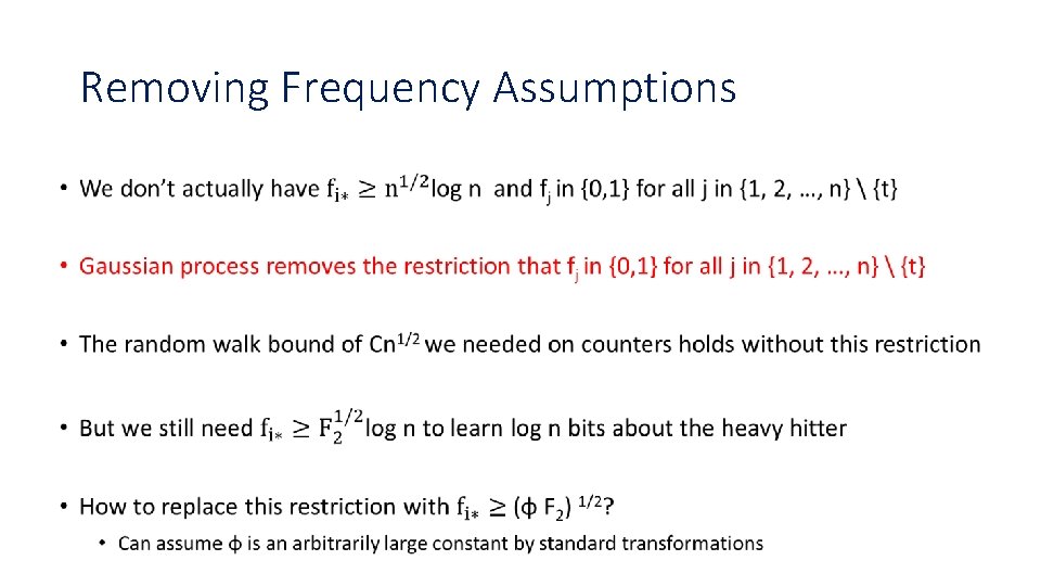 Removing Frequency Assumptions • 