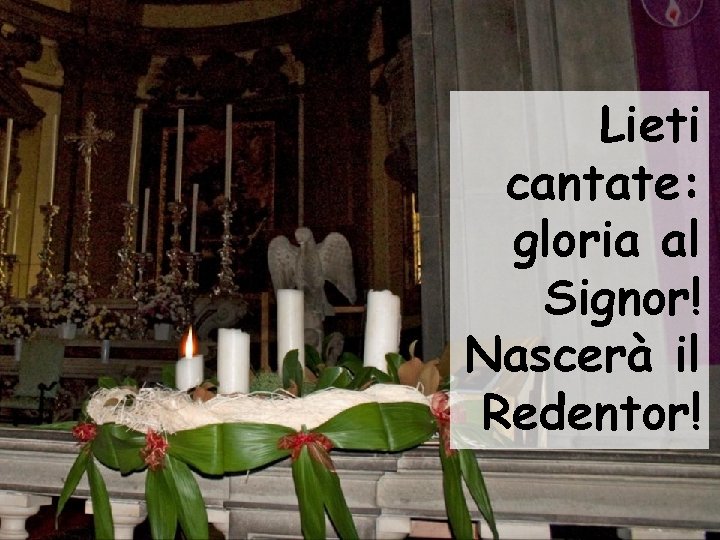 Lieti cantate: gloria al Signor! Nascerà il Redentor! 