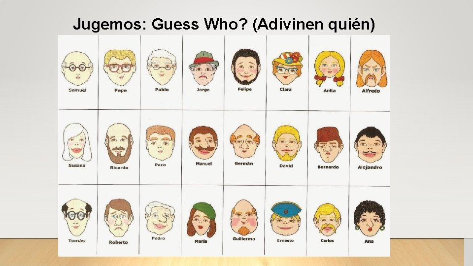 Jugemos: Guess Who? (Adivinen quién) 