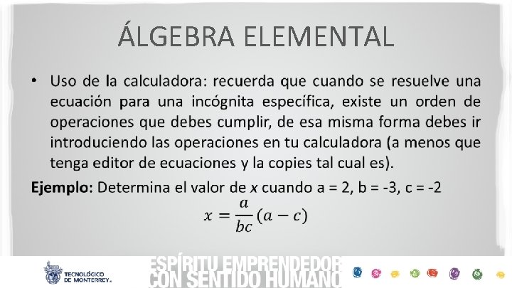 ÁLGEBRA ELEMENTAL • 