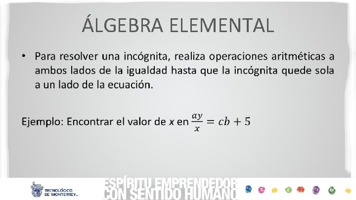 ÁLGEBRA ELEMENTAL • 