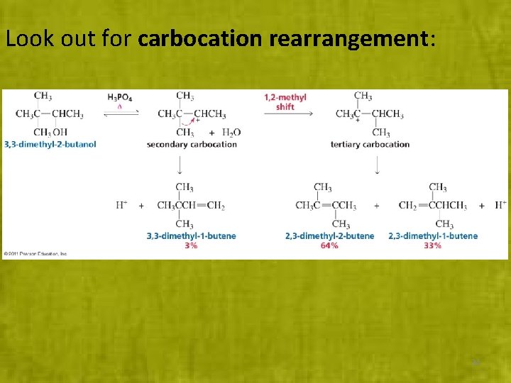 Look out for carbocation rearrangement: 34 