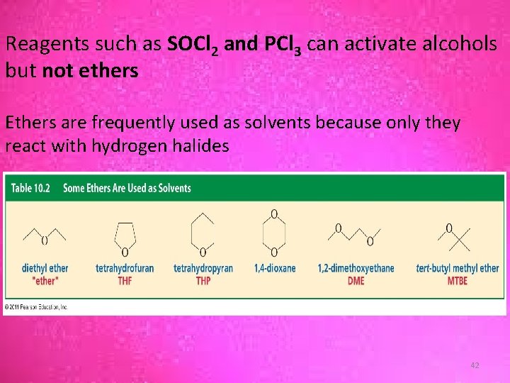 Reagents such as SOCl 2 and PCl 3 can activate alcohols but not ethers