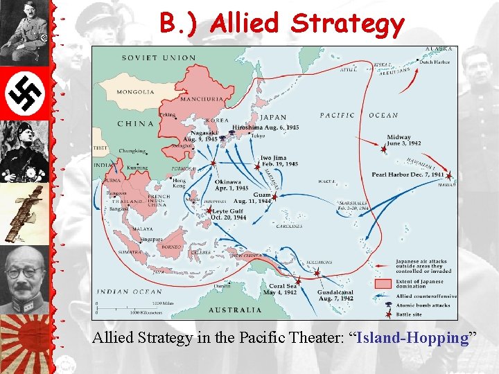 B. ) Allied Strategy in the Pacific Theater: “Island-Hopping” 