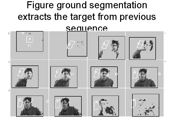 Figure ground segmentation extracts the target from previous sequence 