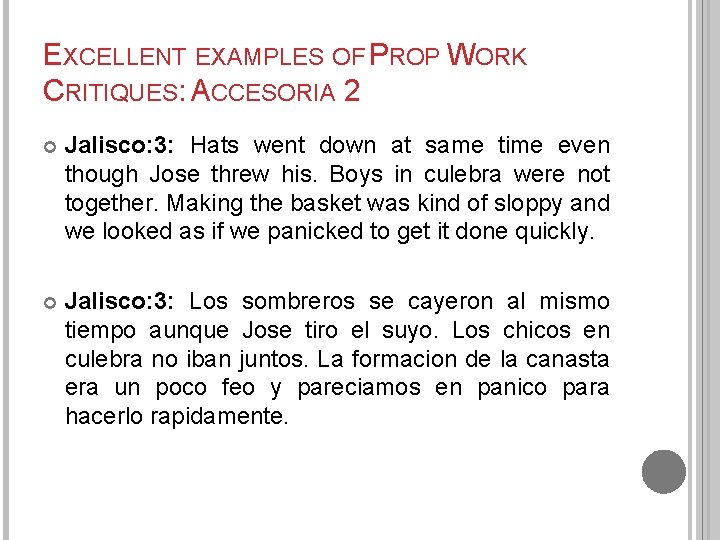 EXCELLENT EXAMPLES OF PROP WORK CRITIQUES: ACCESORIA 2 Jalisco: 3: Hats went down at