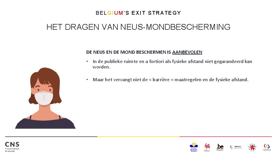 BELGIUM’S EXIT STRATEGY HET DRAGEN VAN NEUS-MONDBESCHERMING DE NEUS EN DE MOND BESCHERMEN IS