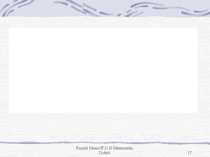 Rinaldi Munir/IF 2120 Matematika Diskrit 17 