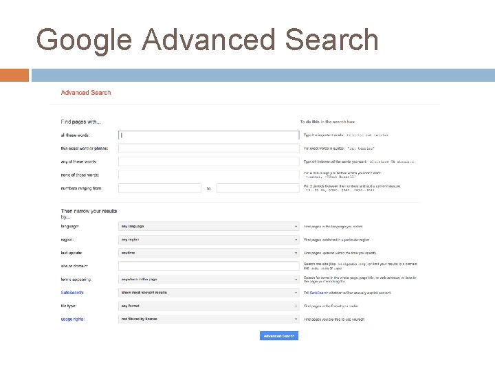 Google Advanced Search 